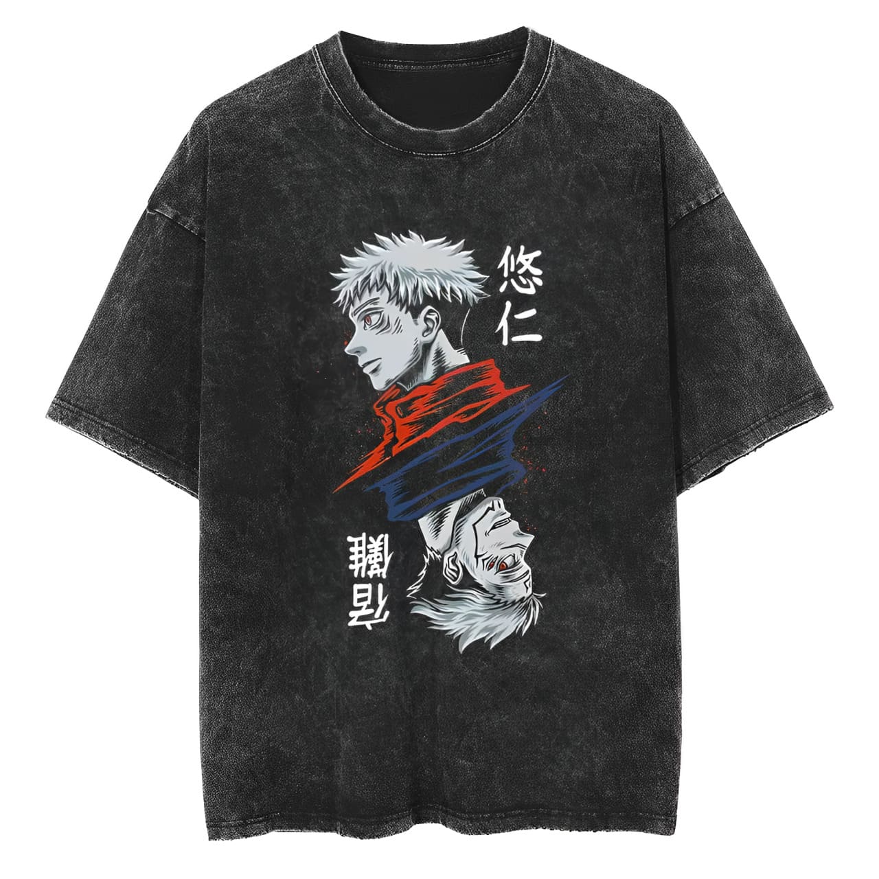 Acid Wash Vintage Graphic T Shirt - Itadori Sukuna T Shirt Jujutsu Kaisen