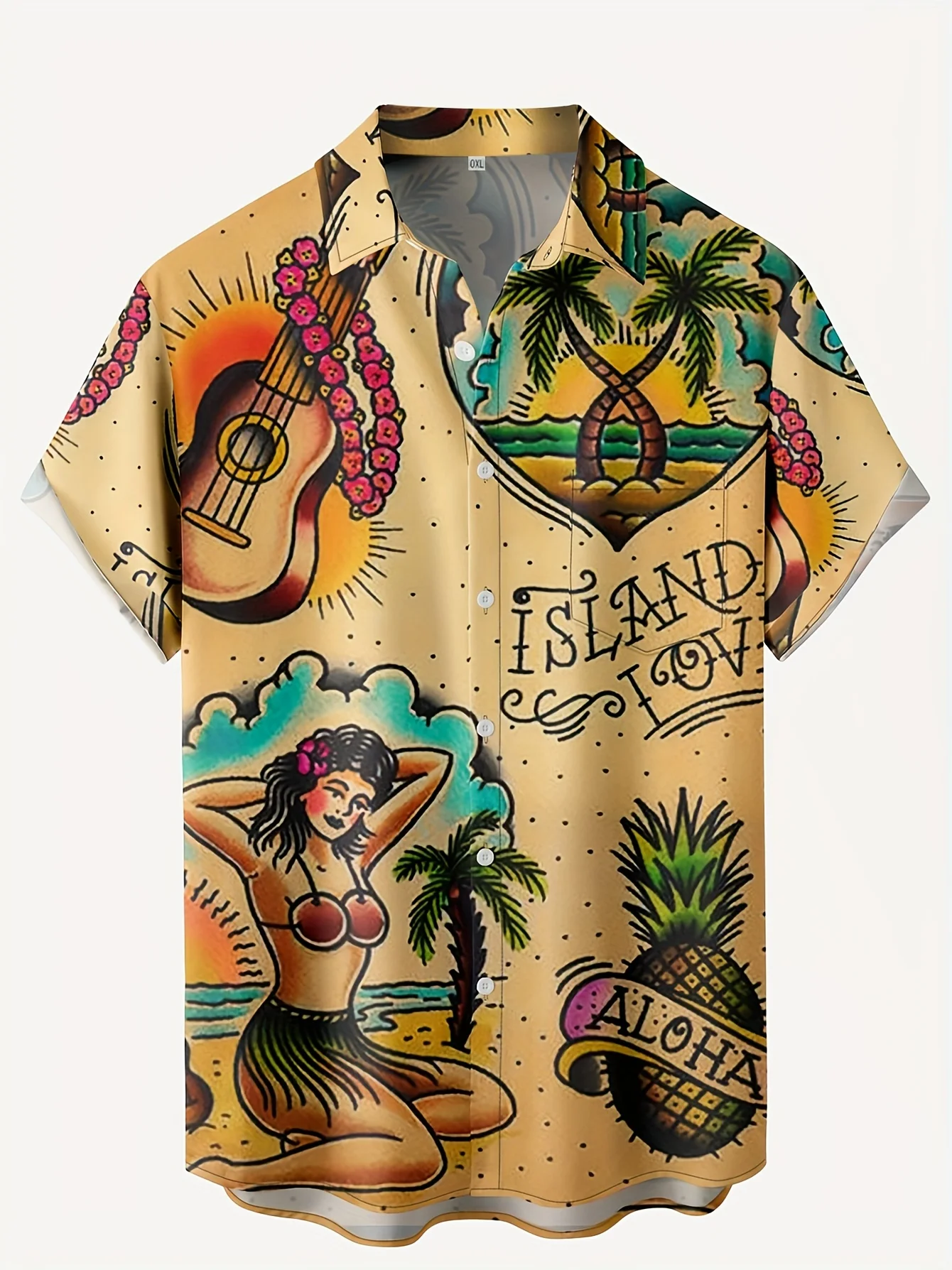 Vintage Hawaiian Floral Shirt - Multi Style Traditional Old School Tattoo