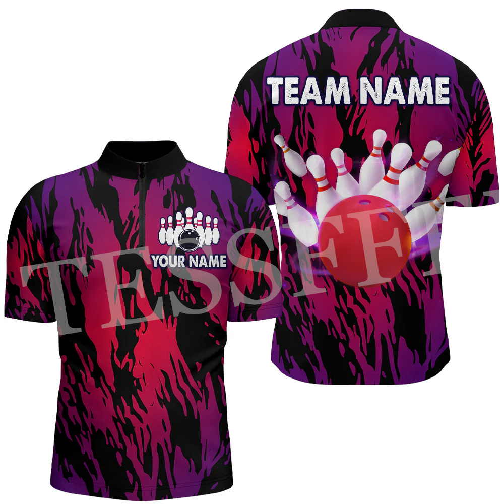 Custom Name Strike Bowling Fla - Short Sleeve Bowling Shirt Retro ulasan dan harga