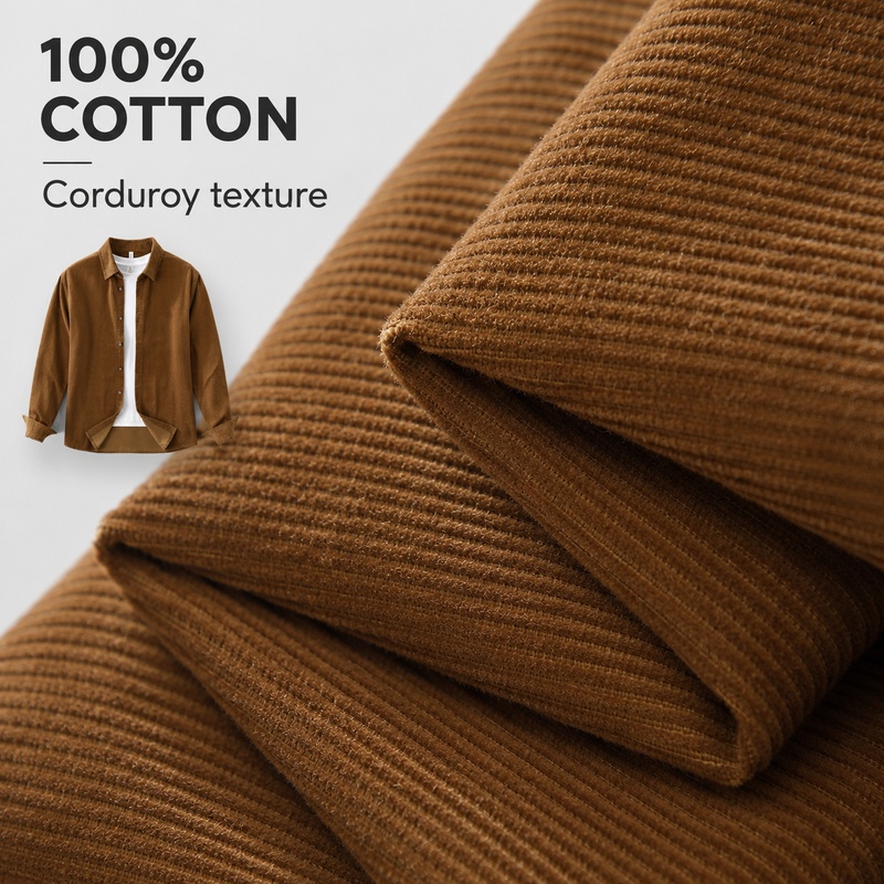 Men's 100% Cotton Corduroy Shi - Corduroy Button Up Shirt Men ulasan dan harga