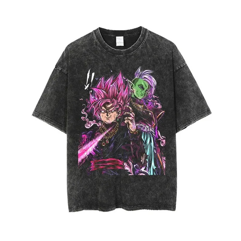 Goku Black Rose T Shirt Dragon - Acid Wash Vintage Graphic T Shirt ulasan dan harga