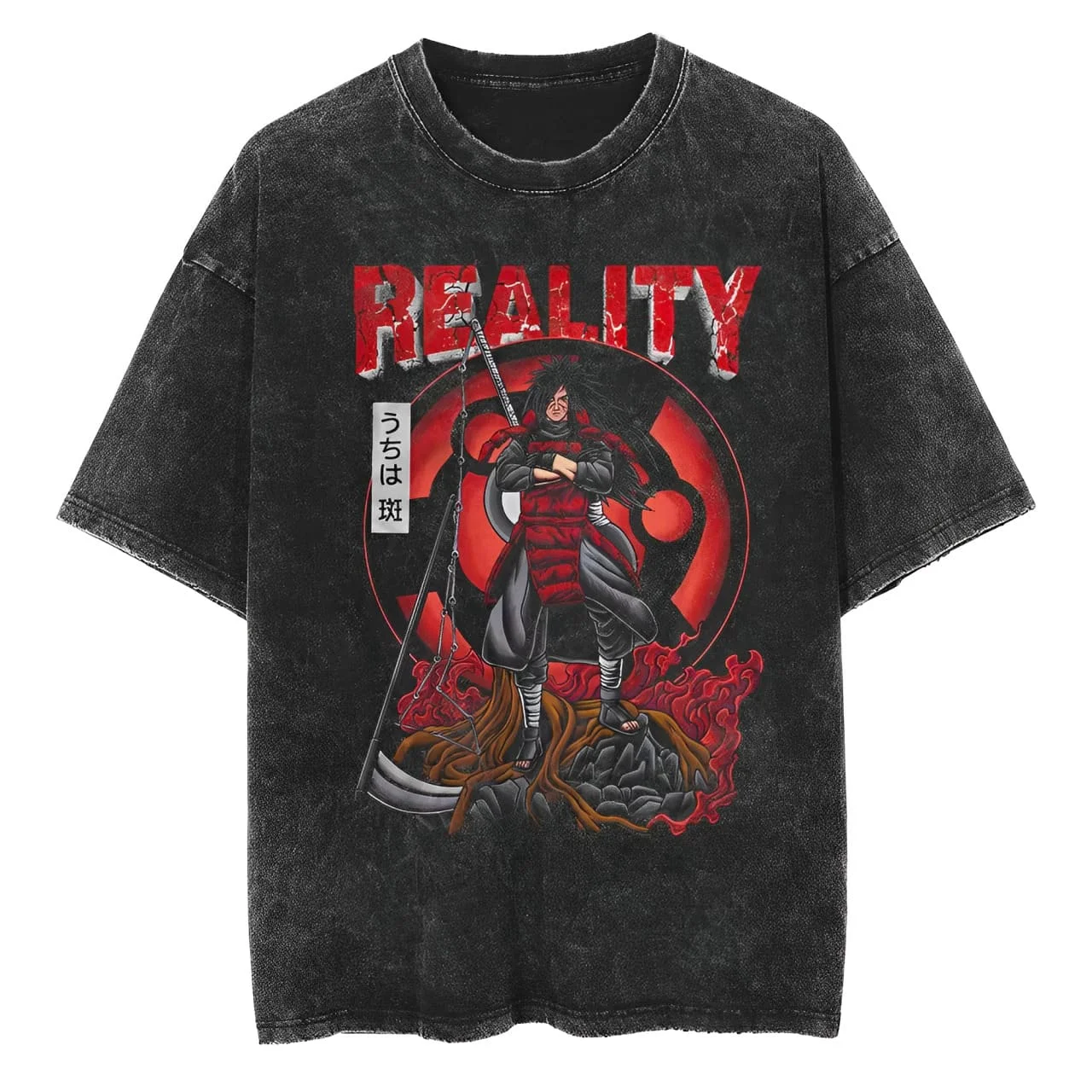 Madara Uchiha T Shirt Naruto M - Acid Wash Vintage Graphic T Shirt ulasan dan harga