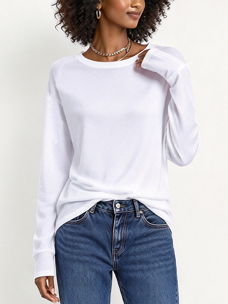 3PCS Women Y2K Solid Color Lon - T-Shirts ulasan dan harga
