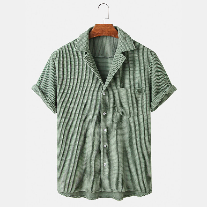 Summer Clothing Men's Luxury C - Corduroy Button Up Shirt Men ulasan dan harga