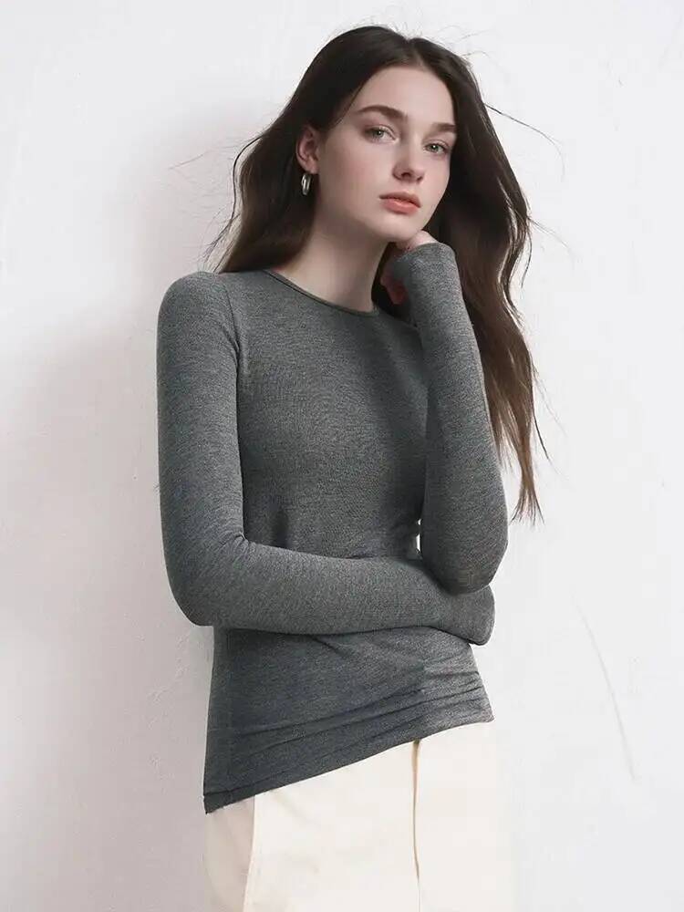 Women Cashmere Blend Long Slee - T-Shirts ulasan dan harga