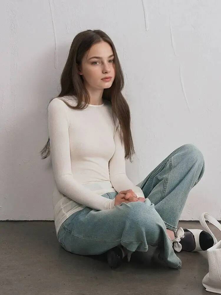 Women Cashmere Blend Long Slee - T-Shirts ulasan dan harga